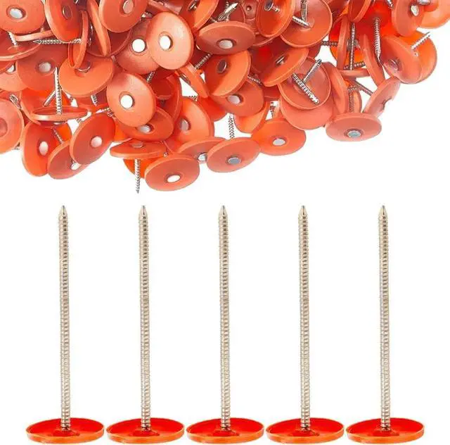 Main image of 2000 Pack - 3 Inch - Round Plastic Cap Nail Roofing Nails Galvanized Tar Paper Nails for House Wrap Fastening Foam Board Roofing Felt Insulation Film (2000)