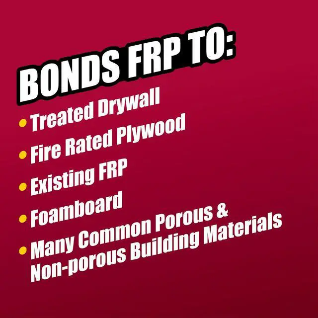 Alt view image 3 of 6 - Ultimate Advanced Polymer Panel Adhesive, 3.5 Gallon Pail Bonds FRP, Wood, Laminate, PVC, Foamboard, Metal & Non-Porous Surfaces, VOC-Compliant, NFPA Class A Fire Rated 4319