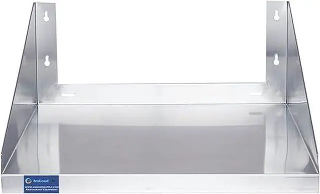 Alt view image 6 of 6 - Stainless Steel Wall Shelf with Side Guards | Premium Commercial Wall-Mounted Shelf | NSF Certified Metal Utility Storage for Kitchen, Garage, or Laundry (24" Long x 24" Deep)