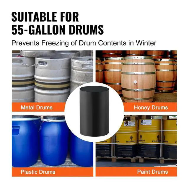 Alt view image 6 of 6 - Metal Drum Heater, 1300 Watt, Pail Heating Band for 55 Gal Barrel, 0-145 Adjustable Thermostat, Waterproof Oxford Fabric High Efficiency Grease Keg Heater, Tested to UL 499 Standard, FCC Listed