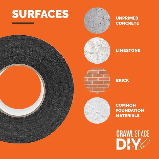 Alt view image 3 of 6 - CrawlSpace-DIY 1.5 x 100 Butyl Sealant Tape (3 Pack) Waterproof Butyl Rubber Repair Tape for Vapor Barriers, Windows, RV, Boat & Roof Patching