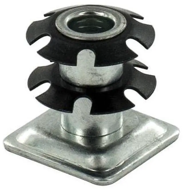 Main image of Industries Double Star Threaded Caster Insert | Heat Treated Steel | Fits 1 Inch Square 16-18 Gauge Tube | Thread: 3/8-16 | 100 Pack