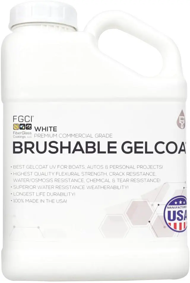 Main image of Brushable Marine Fiberglass Polyester Gelcoat for Boat Repair, Brushes On, No Spray Gun Needed, Made in USA