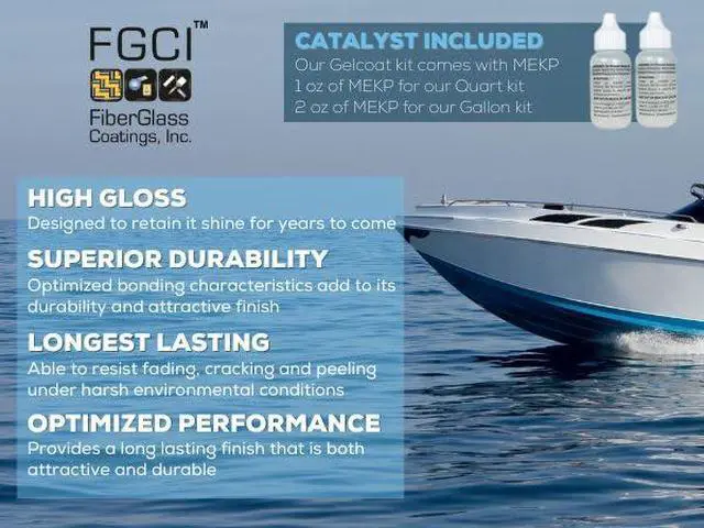 Alt view image 4 of 5 - Brushable Marine Fiberglass Polyester Gelcoat for Boat Repair, Brushes On, No Spray Gun Needed, Made in USA