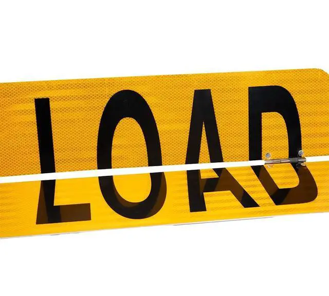 Alt view image 6 of 6 - (2 Pack) 12" x 60" Hinged Aluminum Oversize Load Sign for Trucks - Heavy Duty Reflective Diamond Grade Aluminum Wide Oversized Load Banner for Vehicle, Trailer - Safety Warning Signs