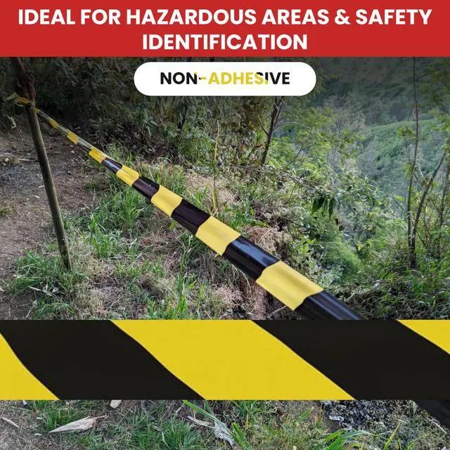 Alt view image 6 of 6 - BRC-80 Non-Adhesive Polyethylene Identification Barricade Film Tape Ideal for Hazardous Areas & Safety Identification. 3 Inch X 1000 Ft. (8 Rolls, Red)