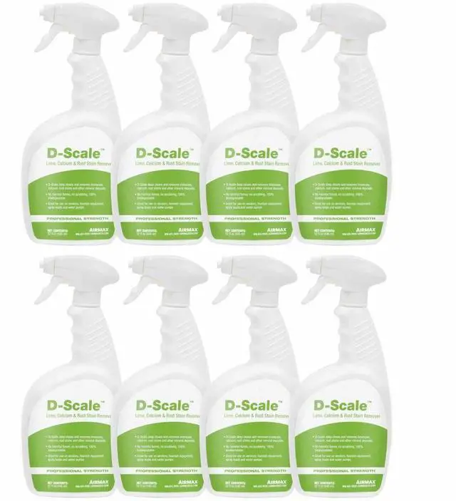 Main image of D-Scale Fountain & Aeration Cleaner for Pond & Lake Equipment, Remove Limescale, Calcium & Rust Stain, Aquatic Safe Cleaning Treatment, 32 ounce Sprayer, Case of 8