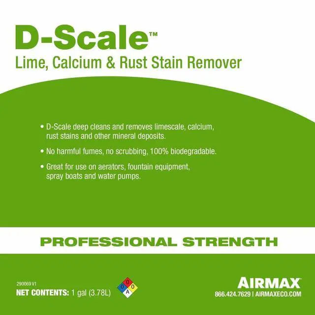 Alt view image 2 of 6 - D-Scale Fountain & Aeration Cleaner for Pond & Lake Equipment, Remove Limescale, Calcium & Rust Stain, Aquatic Safe Cleaning Treatment, 32 ounce Sprayer, Case of 8