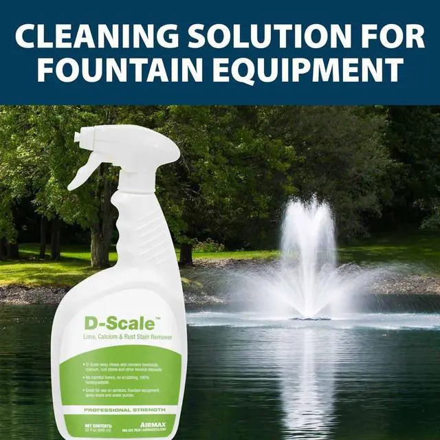 Alt view image 3 of 6 - D-Scale Fountain & Aeration Cleaner for Pond & Lake Equipment, Remove Limescale, Calcium & Rust Stain, Aquatic Safe Cleaning Treatment, 32 ounce Sprayer, Case of 8