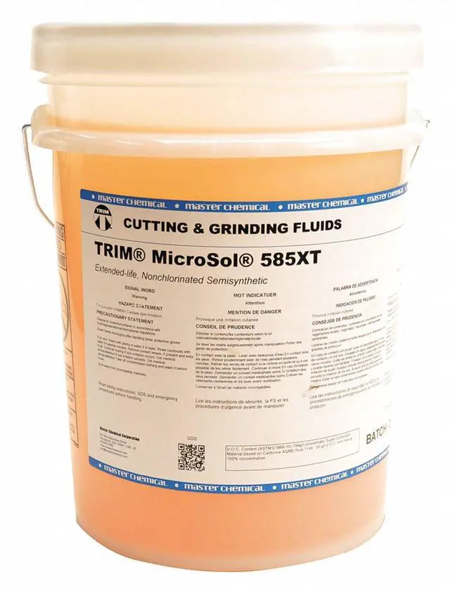 Main image of Cutting & Grinding Fluids MS585XT/5 MicroSol 585XT Nonchlorinated Semisynthetic Microemulsion Coolant, Extended life, 5 gal Pail