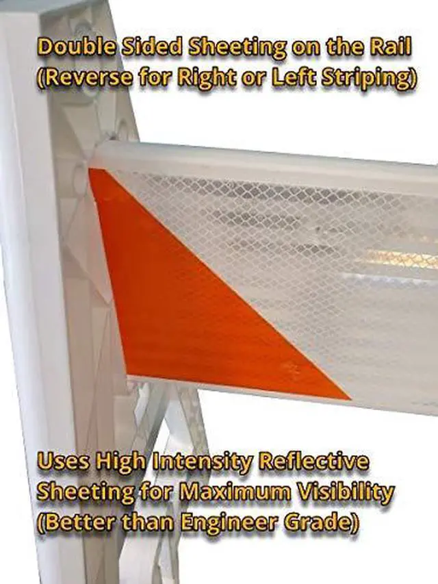 Alt view image 2 of 5 - Type 1 A-Frame Plastic Barricade with Reflective Double Sided 8 Foot Rail-A Frame legs and Rails ship separate