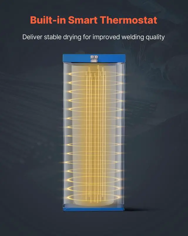 Alt view image 4 of 6 - Portable Welding Rod Oven, 50LBS Capacity Electrodes Drying Oven 420W 120V, 300 Fast Heating Welding Rods Dryer for 18-inch Stick Electrodes - with Easy-to-Carry Handle & Safety Locking Latch