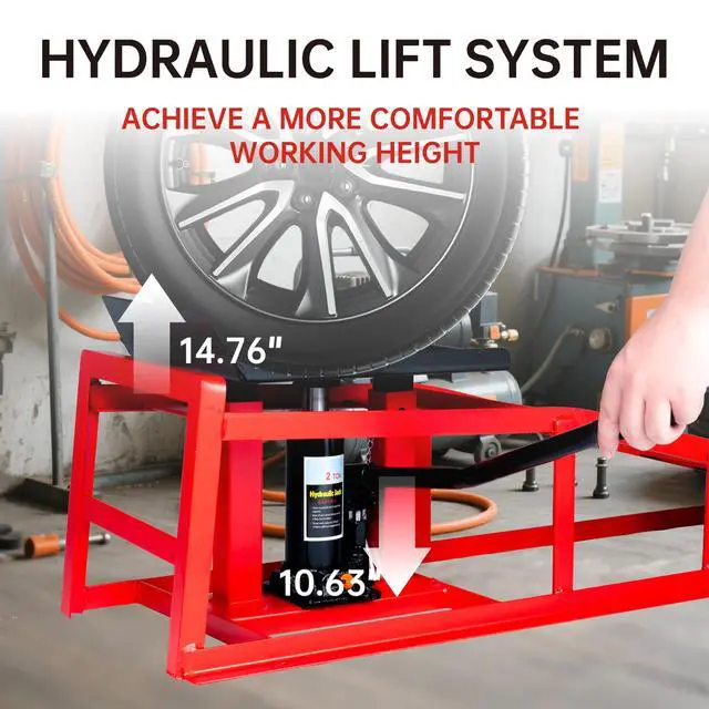 Alt view image 4 of 6 - 5 Ton (11000 lbs) Capacity Hydraulic Low Profile Car Ramps with Pin Lock, 10.6 to 14.7 Inch Lift Range, for Auto & Home Garage Maintenance, Oil Changes