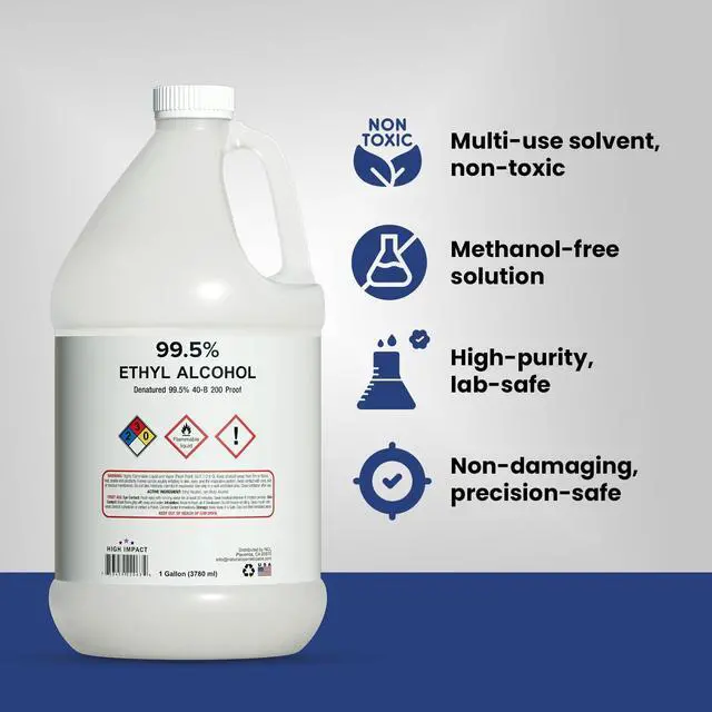 Alt view image 2 of 4 - Ethyl Alcohol 99.5% Denatured Alcohol by | Made in The USA | Gallon (Pack of 4)