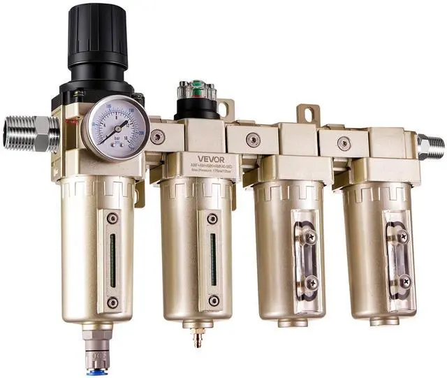 Main image of Air Compressor Filter Regulator, 3/4" NPT 4-Stage 5m & 0.3m & 0.1m & 0.1m Air Drying System with Micron Filters & Double Desiccant Dryer, Auto Drain Air Compressor Water Separator 175PSI Max