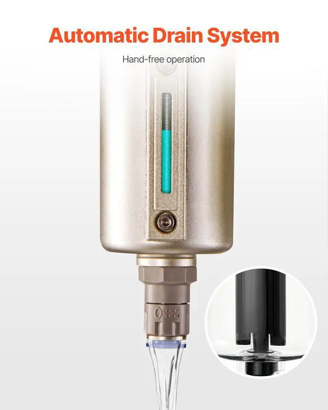 Alt view image 4 of 6 - Air Compressor Filter Regulator, 3/4" NPT 4-Stage 5m & 0.3m & 0.1m & 0.1m Air Drying System with Micron Filters & Double Desiccant Dryer, Auto Drain Air Compressor Water Separator 175PSI Max