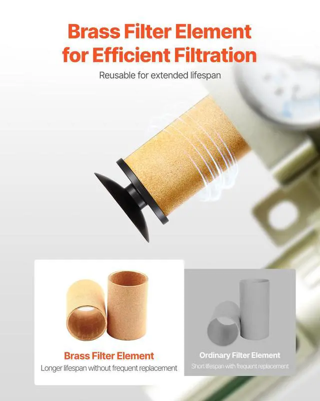 Alt view image 5 of 6 - Air Compressor Filter Regulator, 3/4" NPT 4-Stage 5m & 0.3m & 0.1m & 0.1m Air Drying System with Micron Filters & Double Desiccant Dryer, Auto Drain Air Compressor Water Separator 175PSI Max