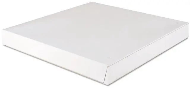 Main image of 1450 Clay Coated Kraft Paperboard White Pizza Box, 16" Length x 16" Width x 1-7/8" Height (Case of 100)