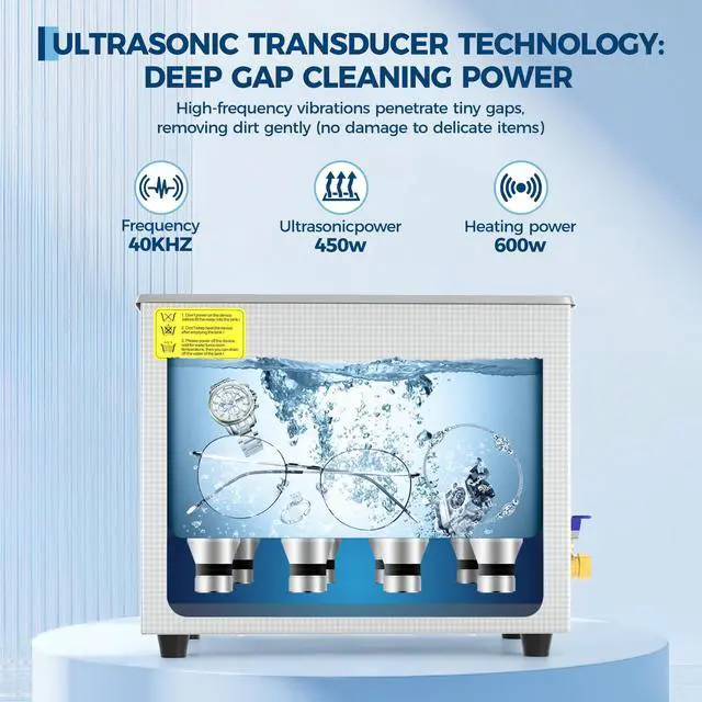 Alt view image 3 of 6 - 22L Ultrasonic Cleaner with Heated Function, Digital Timer & Stainless Steel Tank, Commercial Ultrasonic Cleaning Machine for Auto Parts, Industrial Components, Jewelry, Glasses