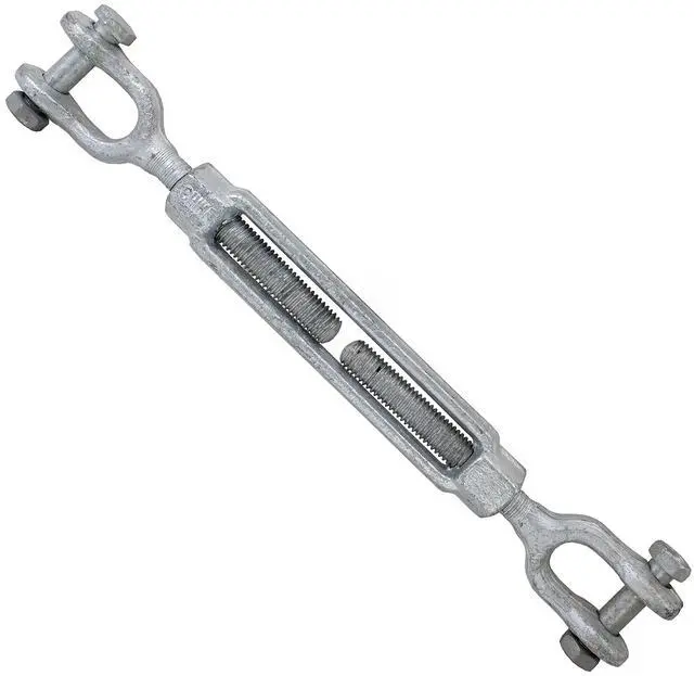 Main image of Jaw and Jaw Turnbuckles 1/2" x 9" (20-Pack), 2,200 LBS Working Load Limit, UNC Thread Hot-Dipped Galvanized Turnbuckle Heavy Duty for Wire Rope, in-Line Pulls & Tension Applications