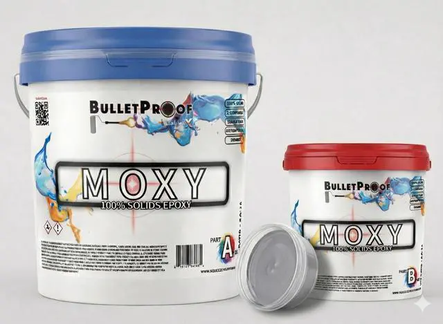Main image of BP Resins: Moxy |100% Solids Epoxy Resin Kit (3 Gallon) Solvent-Less, Two Component Gloss Coat Finish- Low VOC! Industrial Use, Garages, Floors, Wood, Acrylic & More! (Light Grey)