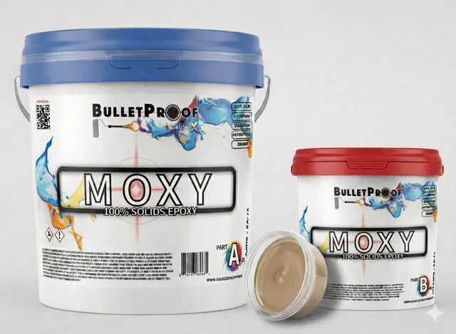 Main image of BP Resins: Moxy |100% Solids Epoxy Resin Kit (3 Gallon) Solvent-Less, Two Component Gloss Coat Finish- Low VOC! Industrial Use, Garages, Floors, Wood, Acrylic & More! (Almond)
