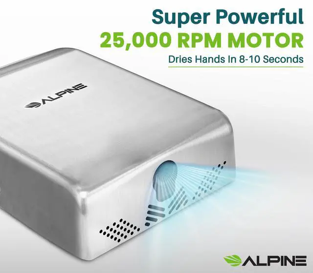 Alt view image 2 of 6 - Commercial Hand Dryer with HEPA Filter, 8 Seconds Extreme Speed Electric Hand Dryer for Home Bathroom/Restaurant with Heat & Speed Control - ADA Compliant (120V Stainless Steel)