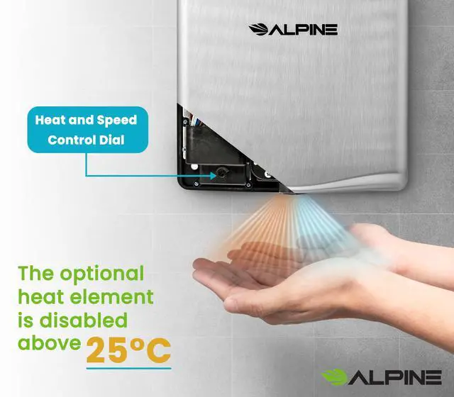 Alt view image 4 of 6 - Commercial Hand Dryer with HEPA Filter, 8 Seconds Extreme Speed Electric Hand Dryer for Home Bathroom/Restaurant with Heat & Speed Control - ADA Compliant (120V Stainless Steel)