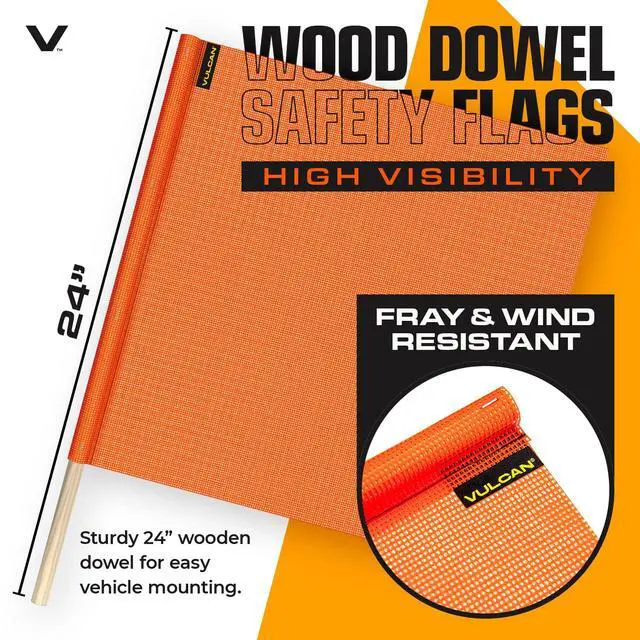 Alt view image 4 of 6 - Flags, Signs, and Magnets Kit - Includes 2 Reversible Wide/Oversize Load Signs, 4 Red Flags, 4 Orange Flags, and 4 Magnets