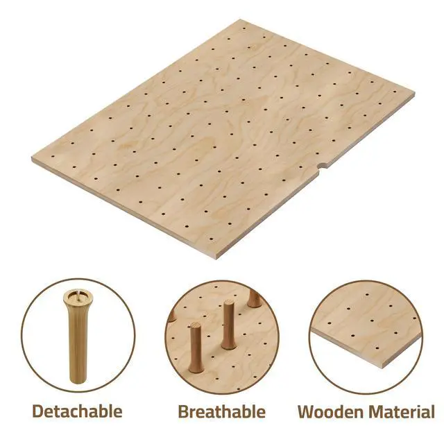 Alt view image 5 of 6 - Dowell 39.25" x 21.25" Drawer Divider Organizer Wood Peg Board - 16Pegs