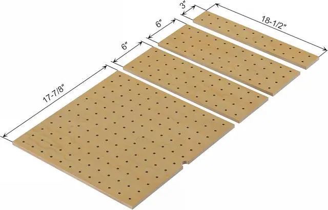 Alt view image 2 of 6 - Dowell 4-Piece Wood Pegboard Drawer Divider Organizer Set with 9 Wooden Pegs Adjustable to Fit Drawers of Various Sizes, Customizable Storage for Pots, Pans, and Plates-4007 3319 9P (33"X18-1/2")