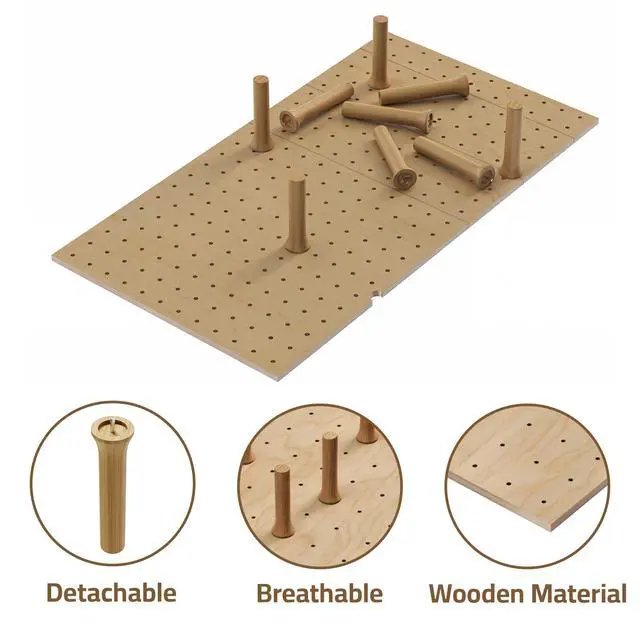 Alt view image 4 of 6 - Dowell 4-Piece Wood Pegboard Drawer Divider Organizer Set with 9 Wooden Pegs Adjustable to Fit Drawers of Various Sizes, Customizable Storage for Pots, Pans, and Plates-4007 3319 9P (33"X18-1/2")
