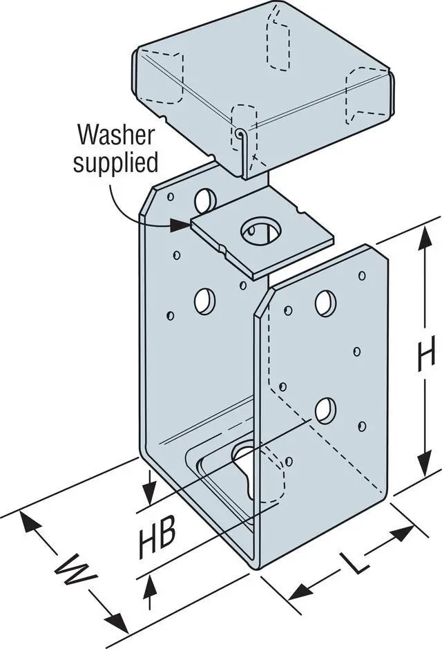 Alt view image 6 of 6 - ABU44Z ABU ZMAX Galvanized Adjustable Standoff Post Base for 4x4 (Pack of 12)