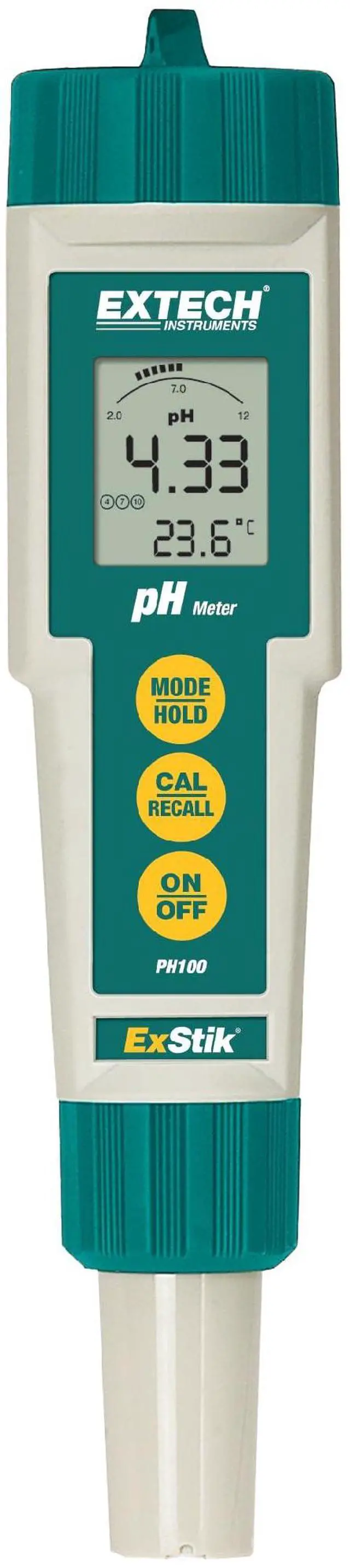 Main image of PH100 Waterproof ExStik II pH Meter Kit with Flat Surface Electrode and Temperature Display