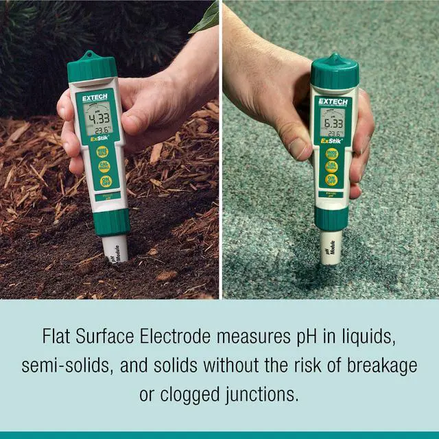 Alt view image 3 of 6 - PH100 Waterproof ExStik II pH Meter Kit with Flat Surface Electrode and Temperature Display