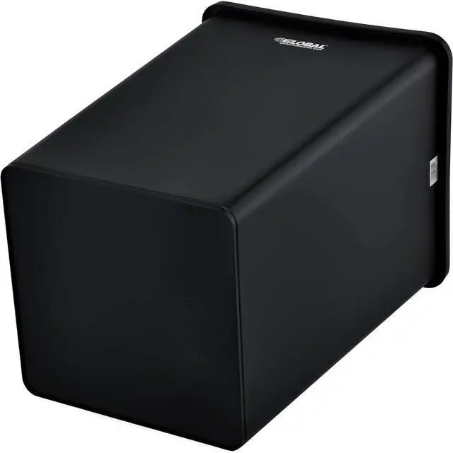 Alt view image 3 of 5 - Square Plastic Garbage Can, 35 Gallon Capacity, Indoor/Outdoor Rated, 19-1/2"W x 19-1/2"D x 27-4/5"H, Utility Trash Can, No Lid, Black