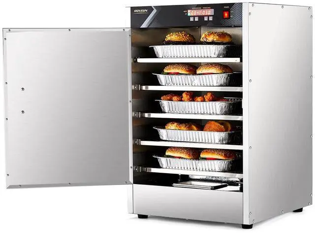 Main image of 5-Tier Commercial Food Warmer, Hot Box Food Warmer Pizza Warmer w/Removable Shelves Water Tray, Hot Holding Cabinet Electric Countertop for Catering Buffet Restaurant