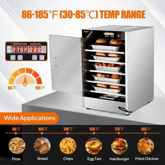Alt view image 3 of 6 - 5-Tier Commercial Food Warmer, Hot Box Food Warmer Pizza Warmer w/Removable Shelves Water Tray, Hot Holding Cabinet Electric Countertop for Catering Buffet Restaurant