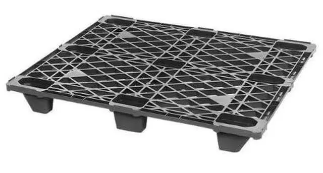 Alt view image 2 of 2 - 3 Pack Heavy Duty 48" L x 40" W x 5" H Recycled High Density Polyethylene Pallets 3,500lb Static Weight Load Capacity Per Pallet