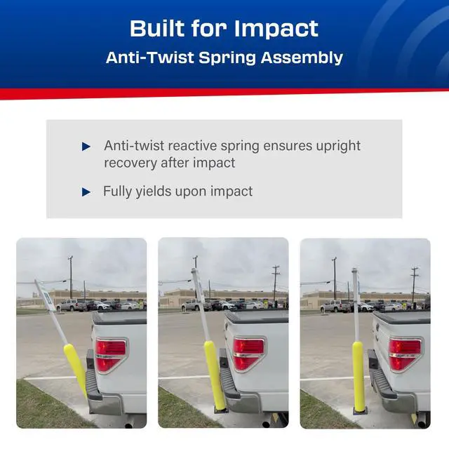 Alt view image 5 of 6 - Impact Recovery - Sta-Rite Flexible Sign Post - Sign Holder - Handicap Parking Signs - Made in the USA - 78 with Yellow Bollard - Reserved Parking Signage