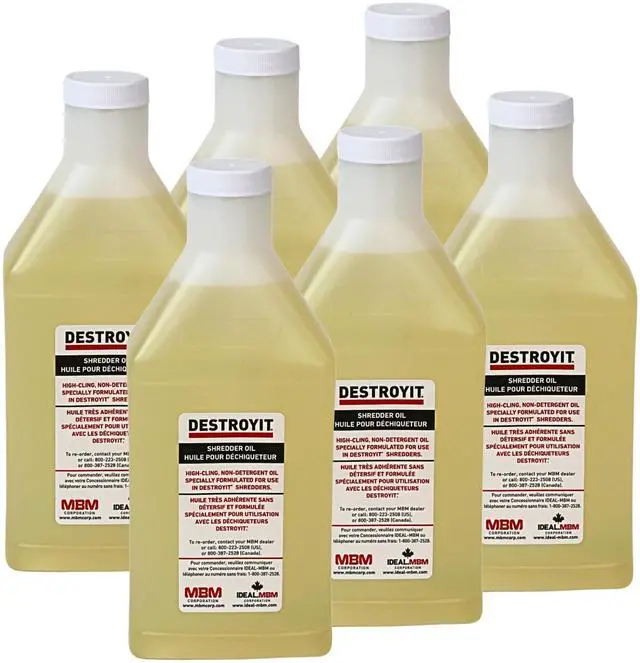 Main image of AC CED21/6 Destroyit Shredder Oil (Pack of 6), 1 Quartz Bottles (32oz), Compatible with Any Distroyit Shredders, Special Formula