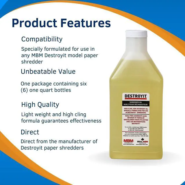 Alt view image 4 of 5 - AC CED21/6 Destroyit Shredder Oil (Pack of 6), 1 Quartz Bottles (32oz), Compatible with Any Distroyit Shredders, Special Formula