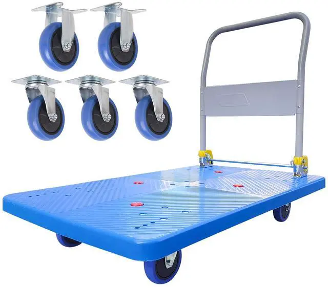 Main image of 1320lbs Flatbed Cart - Heavy Duty Foldable Platform Hand Truck with 360°Swivel Wheels Loading & Storage