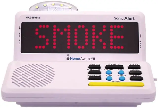 Main image of HomeAware® II Basic Starter Kit Alerting System for Deaf/Hard of Hearing/Heavy Sleepers Listens to Your Existing Smoke & CO Alarms Bed Shaker, Strobe, Scrolling Display, Caller ID