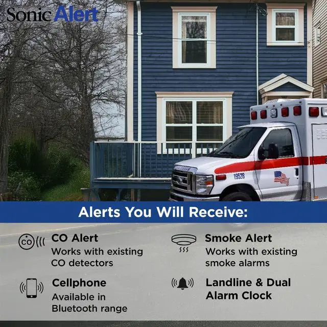 Alt view image 4 of 6 - HomeAware® II Basic Starter Kit Alerting System for Deaf/Hard of Hearing/Heavy Sleepers Listens to Your Existing Smoke & CO Alarms Bed Shaker, Strobe, Scrolling Display, Caller ID