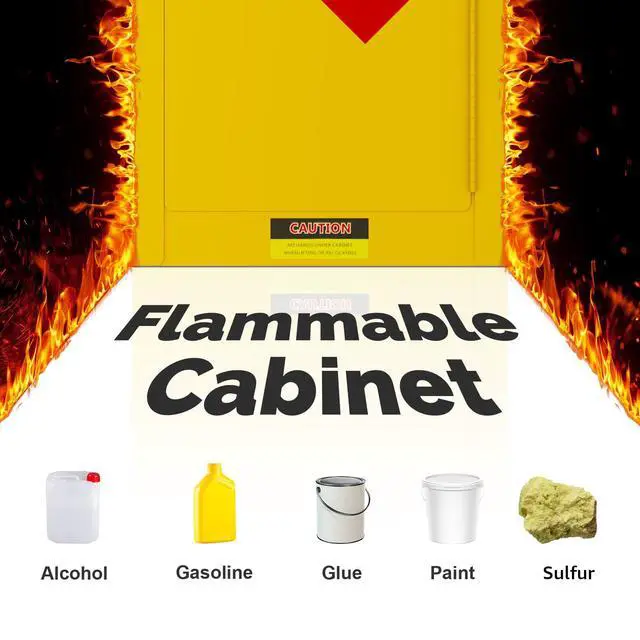 Alt view image 5 of 6 - 40 Gallon Flammable Storage Cabinet 35"x25"x21", Galvanized Steel, Flammable Safety Cabinet with Adjustable Shelf for Industrial and Home Use