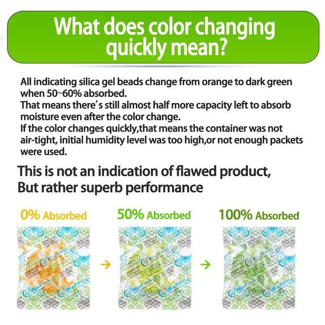Alt view image 3 of 5 - 7000Pcs 2g Food Safe Desiccant Packs, Silica Gel Packets, Orange to Green Indicating- Moisture Absorbers for Storage