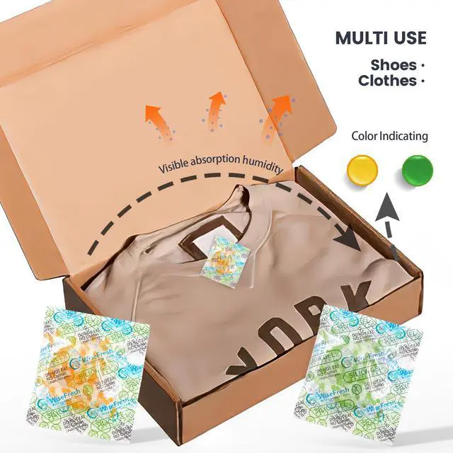 Alt view image 5 of 5 - 7000Pcs 2g Food Safe Desiccant Packs, Silica Gel Packets, Orange to Green Indicating- Moisture Absorbers for Storage