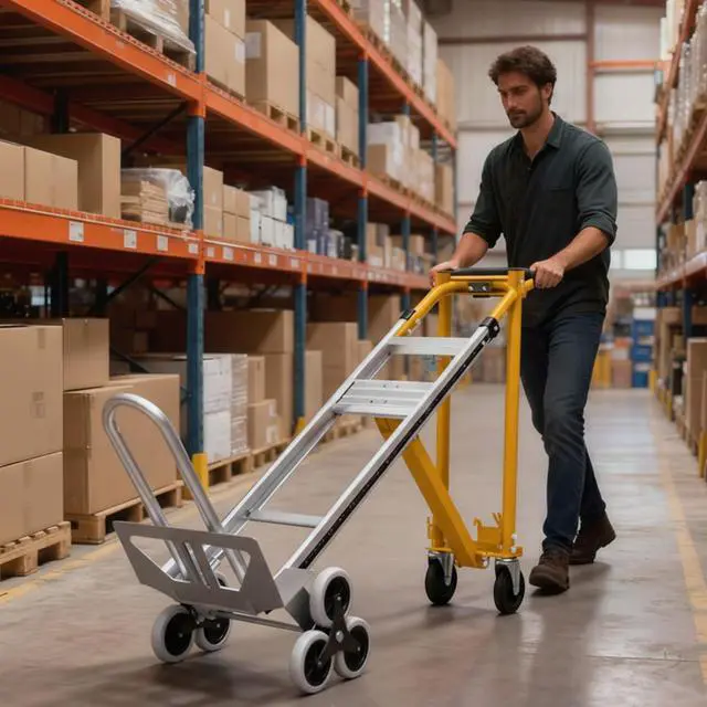 Main image of Stair Climbing Hand Truck, Heavy Duty 1000LBS 4-in-1 Aluminum Convertible Dolly Cart, Appliance Dolly Industrial Platform Stair Dolly Handtruck with Wheels for Moving, Office, Logistics, Shopping