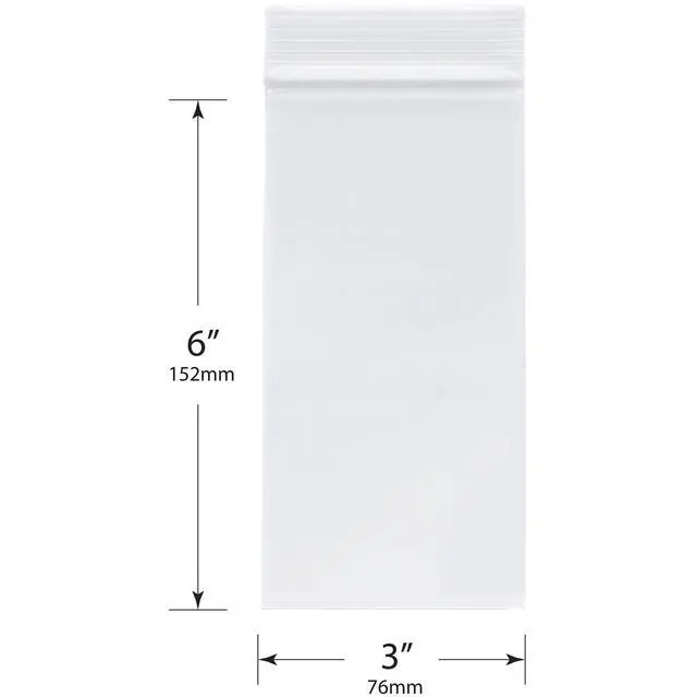 Alt view image 2 of 3 - 3" x 6" (Case of 8,000), 2 Mil Zipper Reclosable Plastic Bags